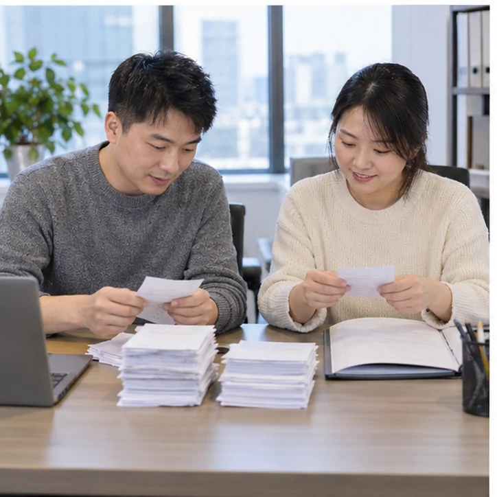 整理企业票据与日常账务资料的服务场景示意