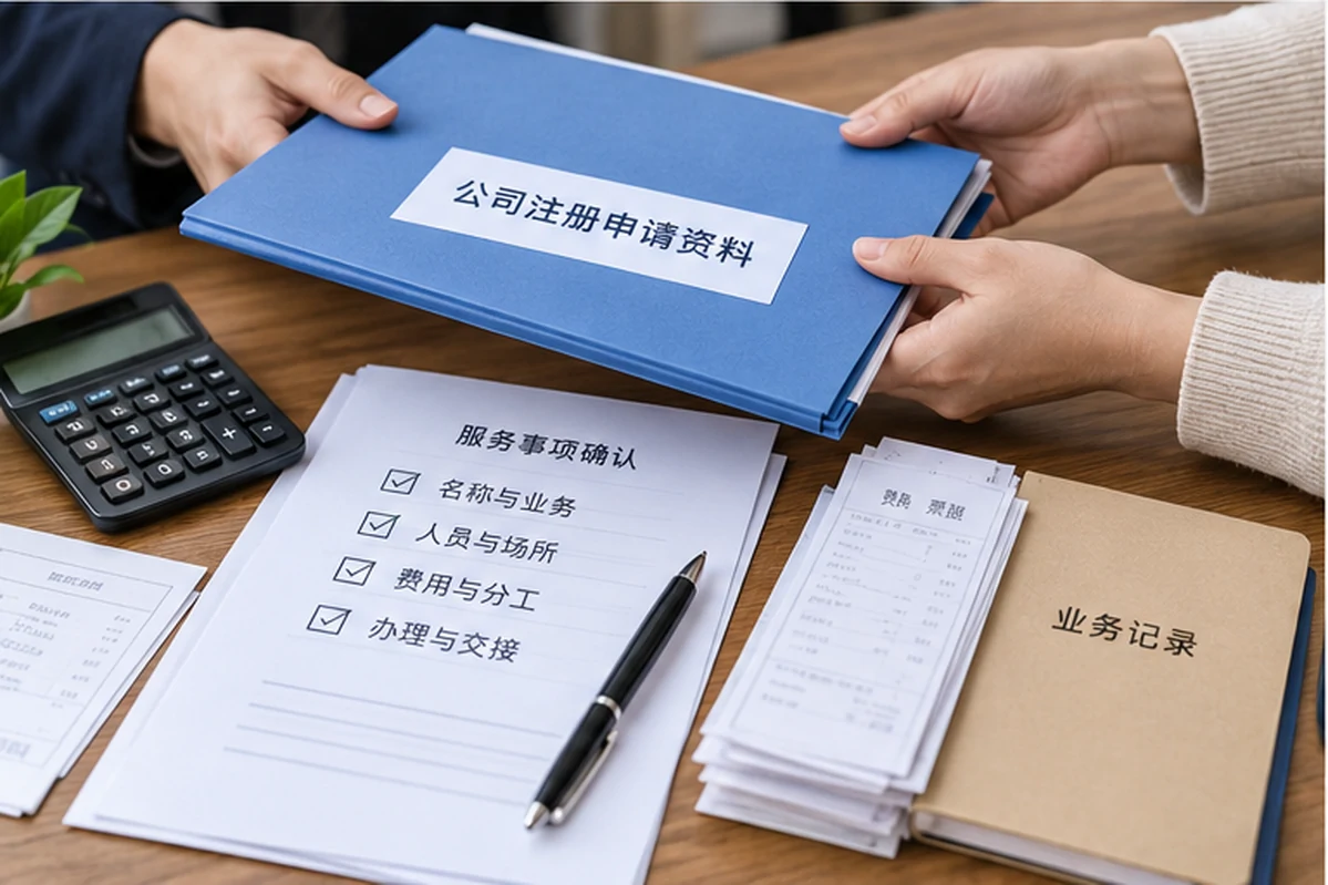 创业者一起整理开办计划的服务场景示意