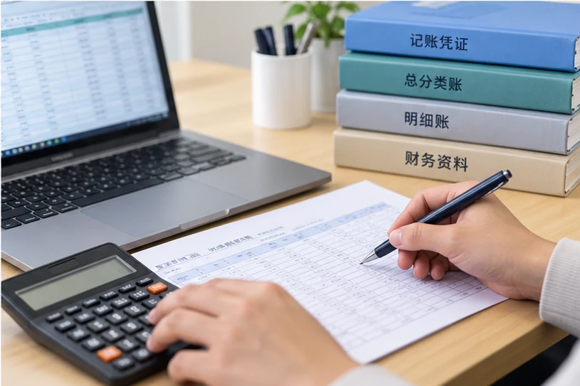 整理企业票据与日常账务资料的服务场景示意