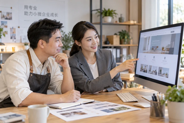 企业网站展示业务与服务信息的场景示意