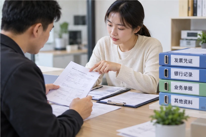 整理企业票据与日常账务资料的服务场景示意