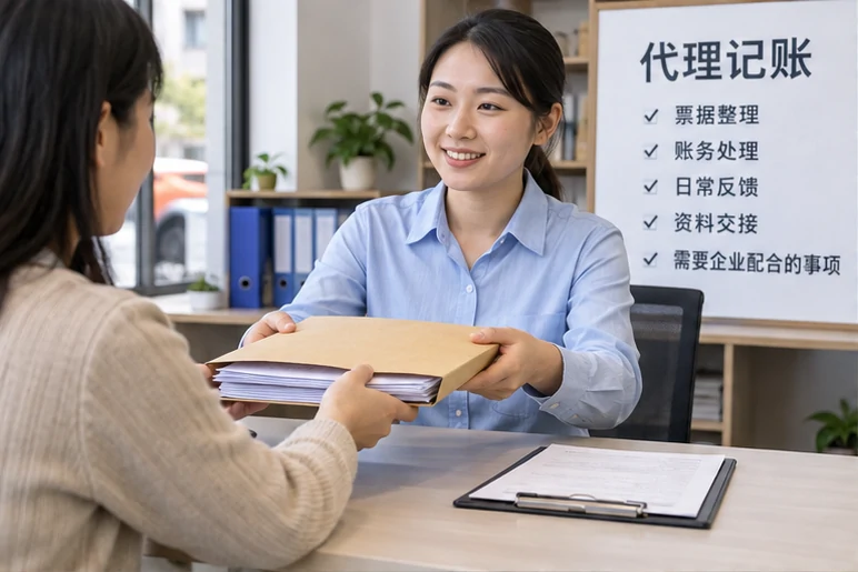 整理企业票据与日常账务资料的服务场景示意