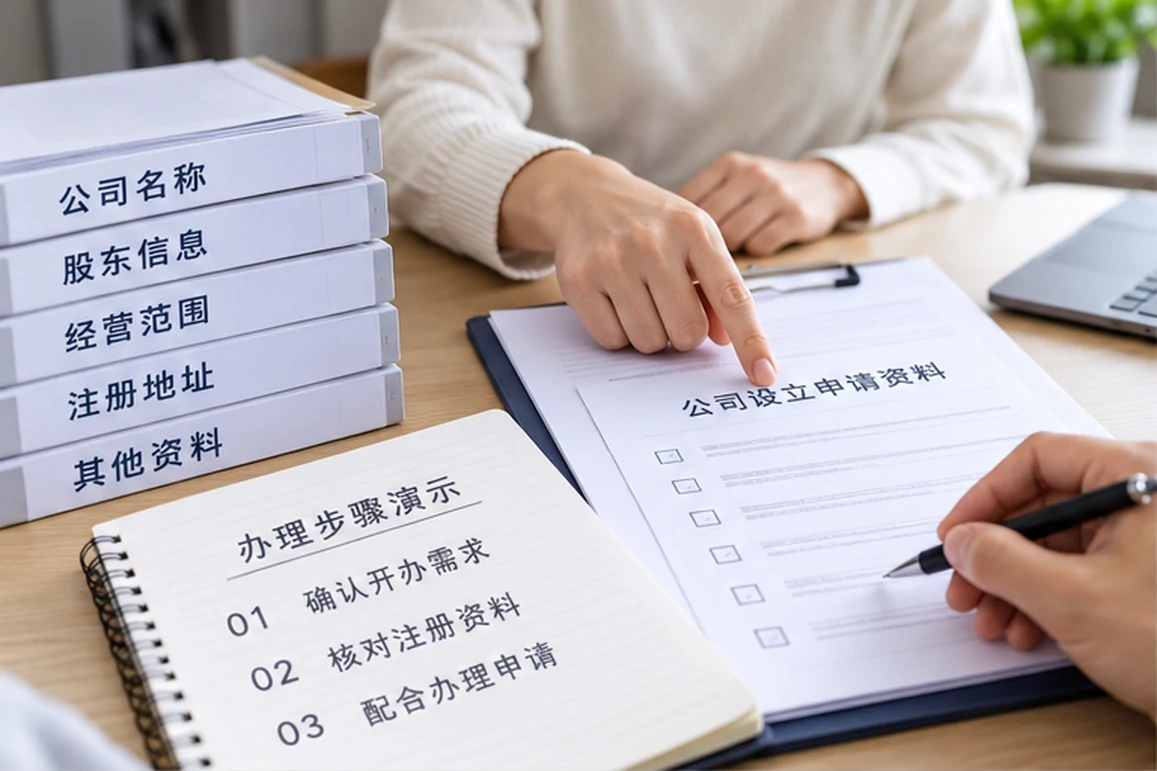 创业者一起整理开办计划的服务场景示意