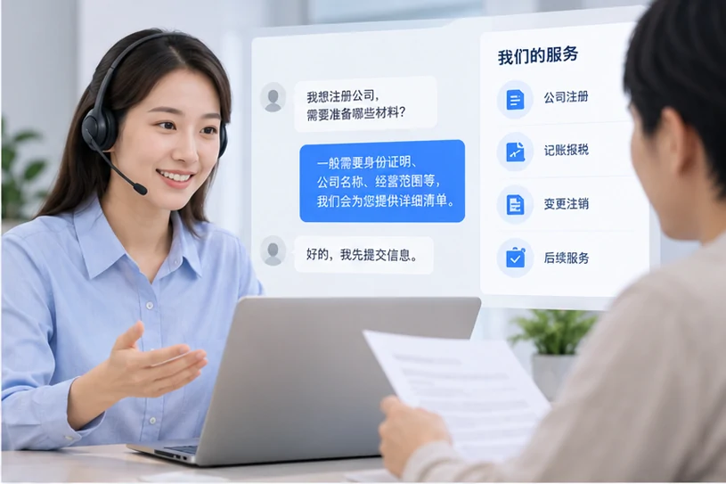 企业网站展示业务与服务信息的场景示意