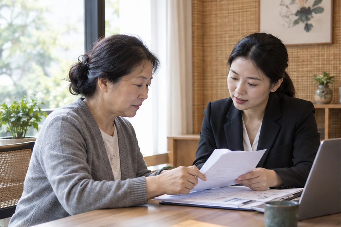 核对注册公司资料与办理事项的服务场景示意