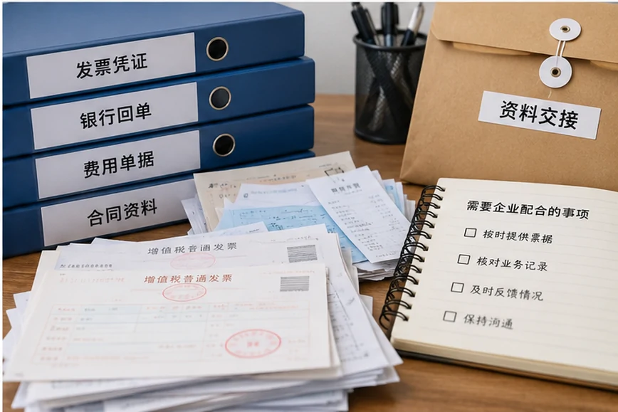 整理企业票据与日常账务资料的服务场景示意