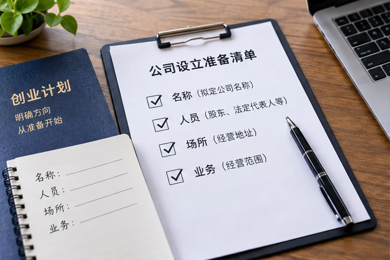 创业者一起整理开办计划的服务场景示意