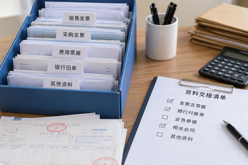 整理企业票据与日常账务资料的服务场景示意