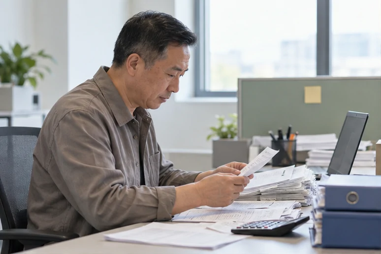 整理企业票据与日常账务资料的服务场景示意