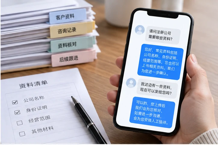在线客服接待与咨询整理的服务场景示意