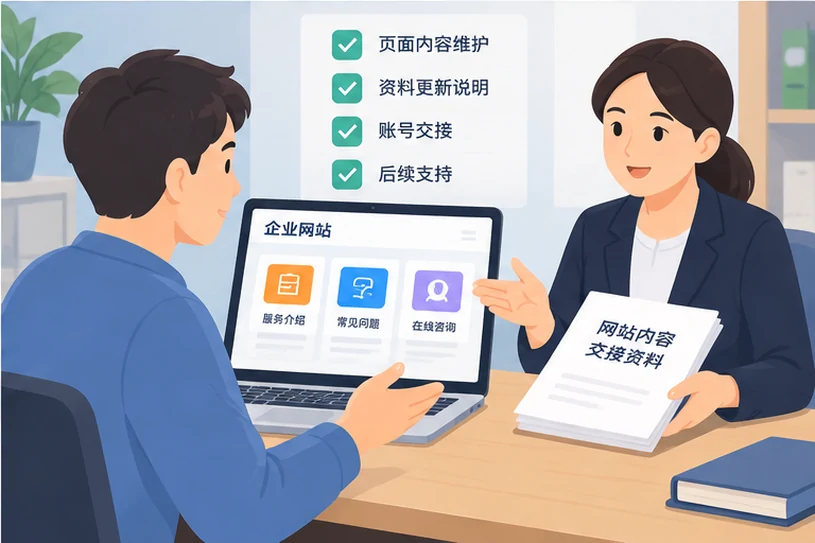 企业网站展示业务与服务信息的场景示意