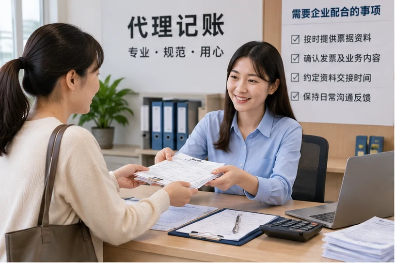 整理企业票据与日常账务资料的服务场景示意