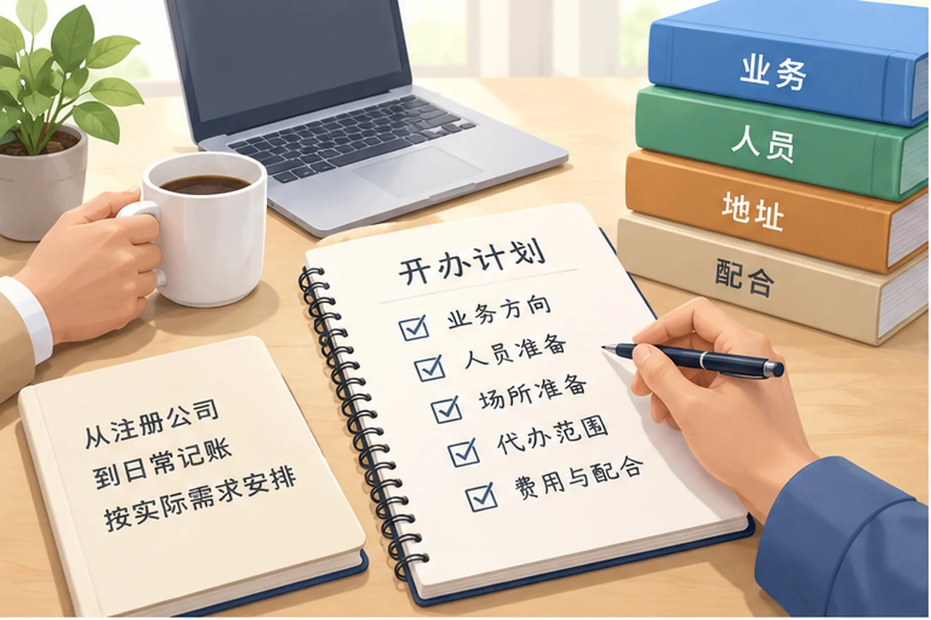 创业者一起整理开办计划的服务场景示意