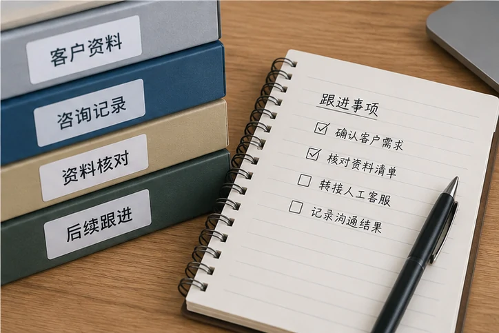 在线客服接待与咨询整理的服务场景示意