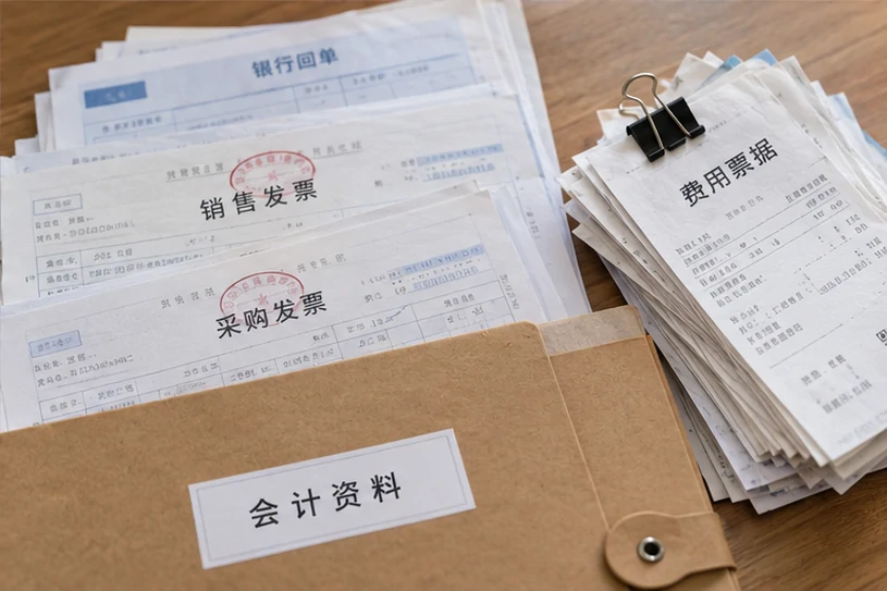整理企业票据与日常账务资料的服务场景示意