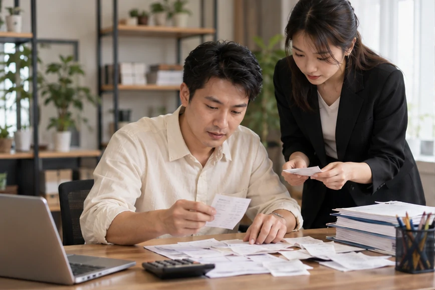整理企业票据与日常账务资料的服务场景示意