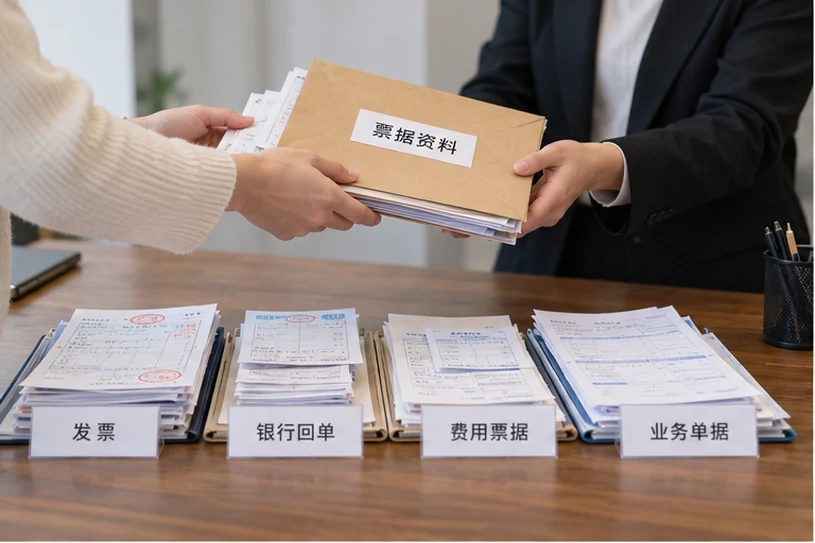 整理企业票据与日常账务资料的服务场景示意