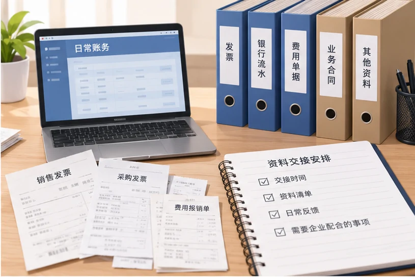 整理企业票据与日常账务资料的服务场景示意