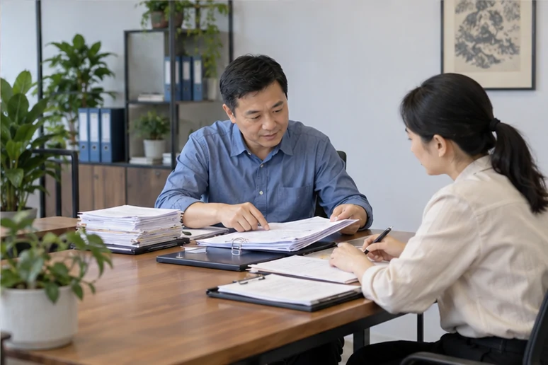 整理企业票据与日常账务资料的服务场景示意