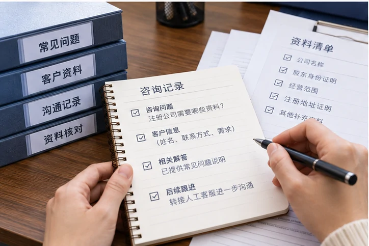 在线客服接待与咨询整理的服务场景示意