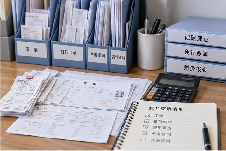 整理企业票据与日常账务资料的服务场景示意