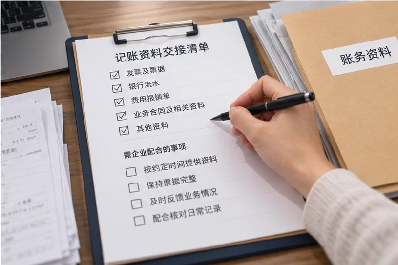 整理企业票据与日常账务资料的服务场景示意