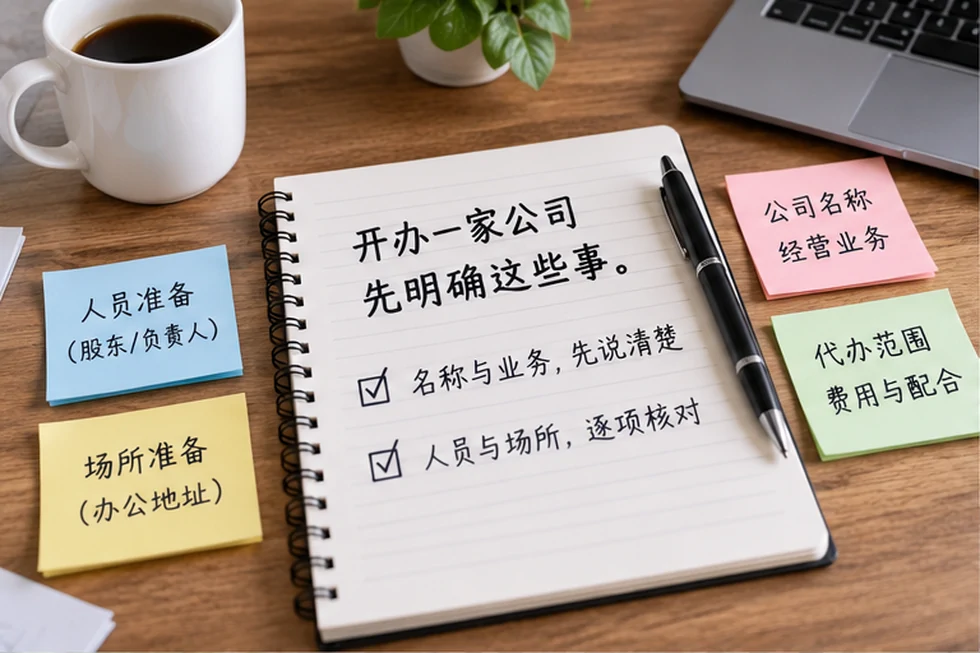 创业者一起整理开办计划的服务场景示意