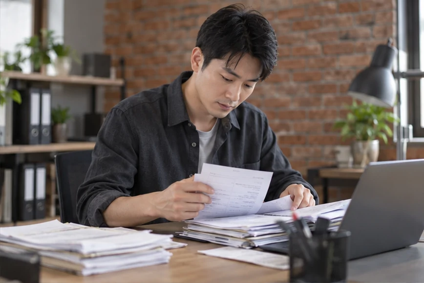 整理企业票据与日常账务资料的服务场景示意