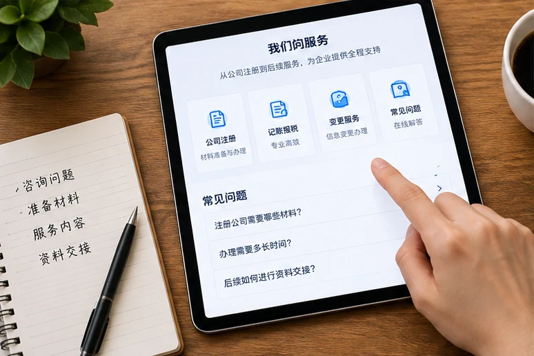 企业网站展示业务与服务信息的场景示意