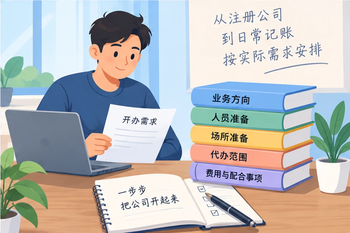 创业者一起整理开办计划的服务场景示意