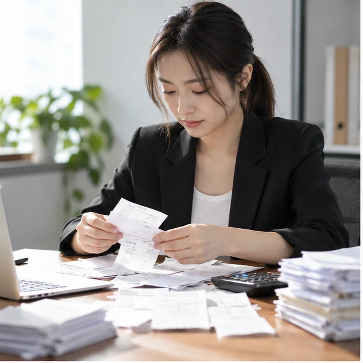 整理企业票据与日常账务资料的服务场景示意
