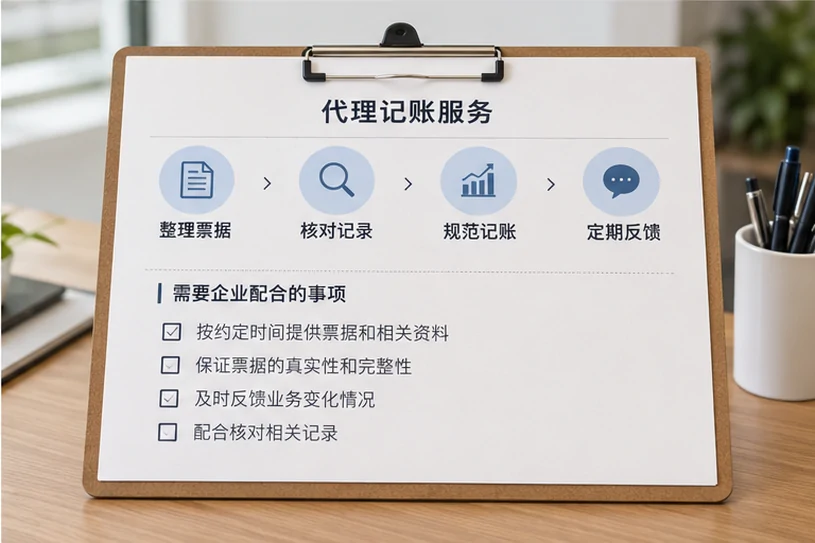 整理企业票据与日常账务资料的服务场景示意