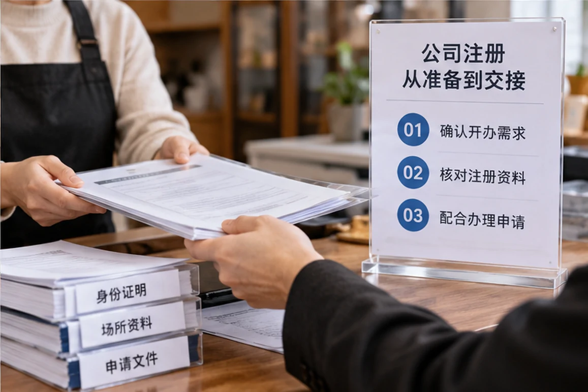 创业者一起整理开办计划的服务场景示意
