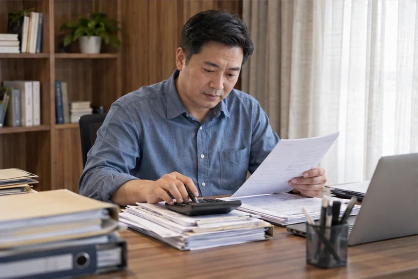 整理企业票据与日常账务资料的服务场景示意