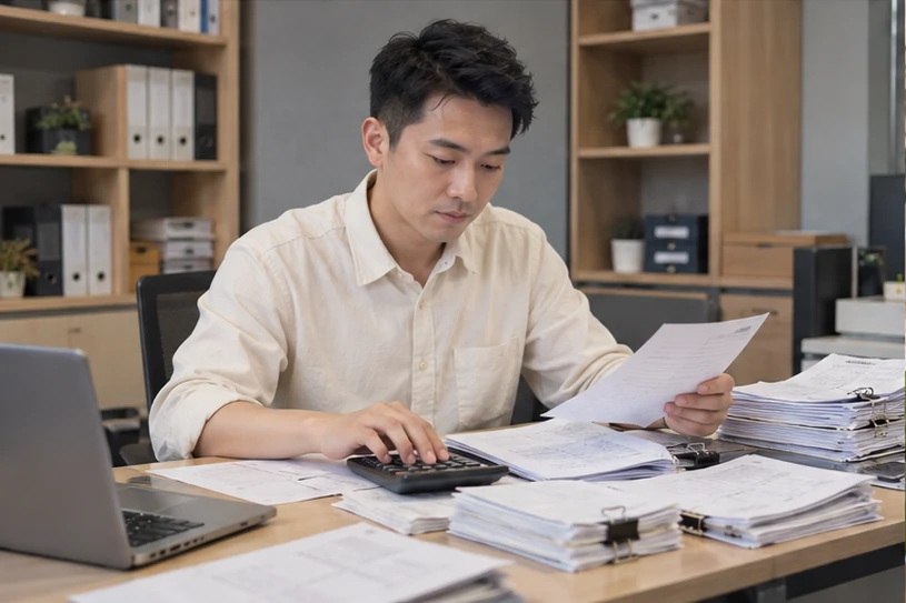 整理企业票据与日常账务资料的服务场景示意