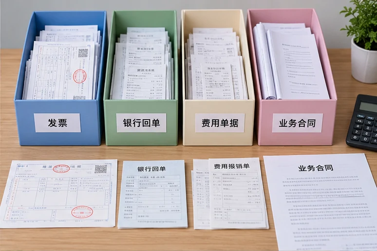 整理企业票据与日常账务资料的服务场景示意