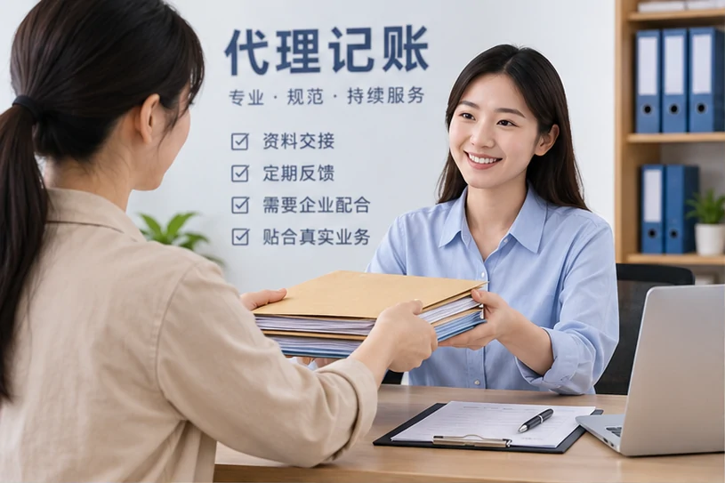 整理企业票据与日常账务资料的服务场景示意