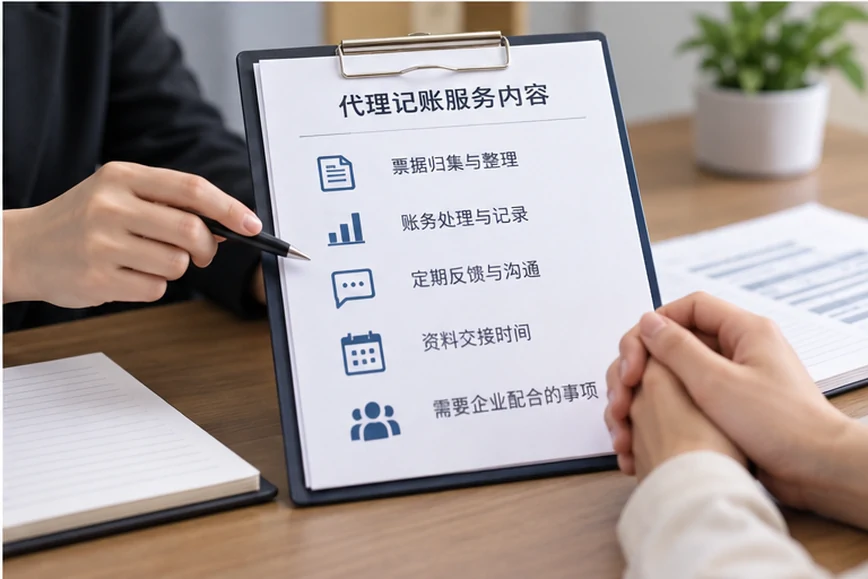 整理企业票据与日常账务资料的服务场景示意