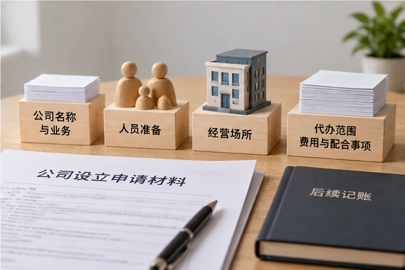 创业者一起整理开办计划的服务场景示意
