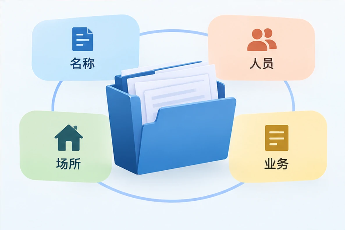 核对注册公司资料与办理事项的服务场景示意