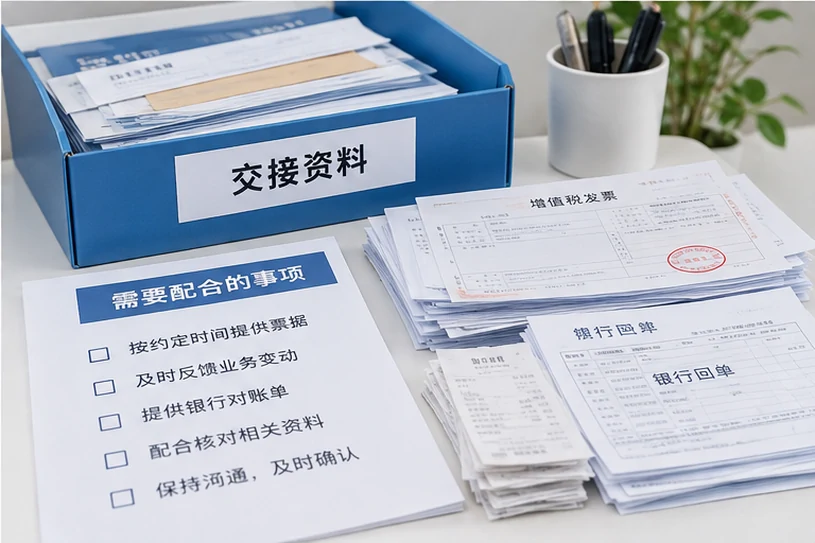 整理企业票据与日常账务资料的服务场景示意