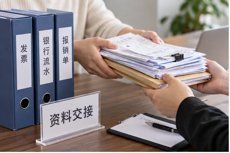 整理企业票据与日常账务资料的服务场景示意
