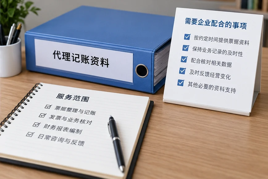 整理企业票据与日常账务资料的服务场景示意