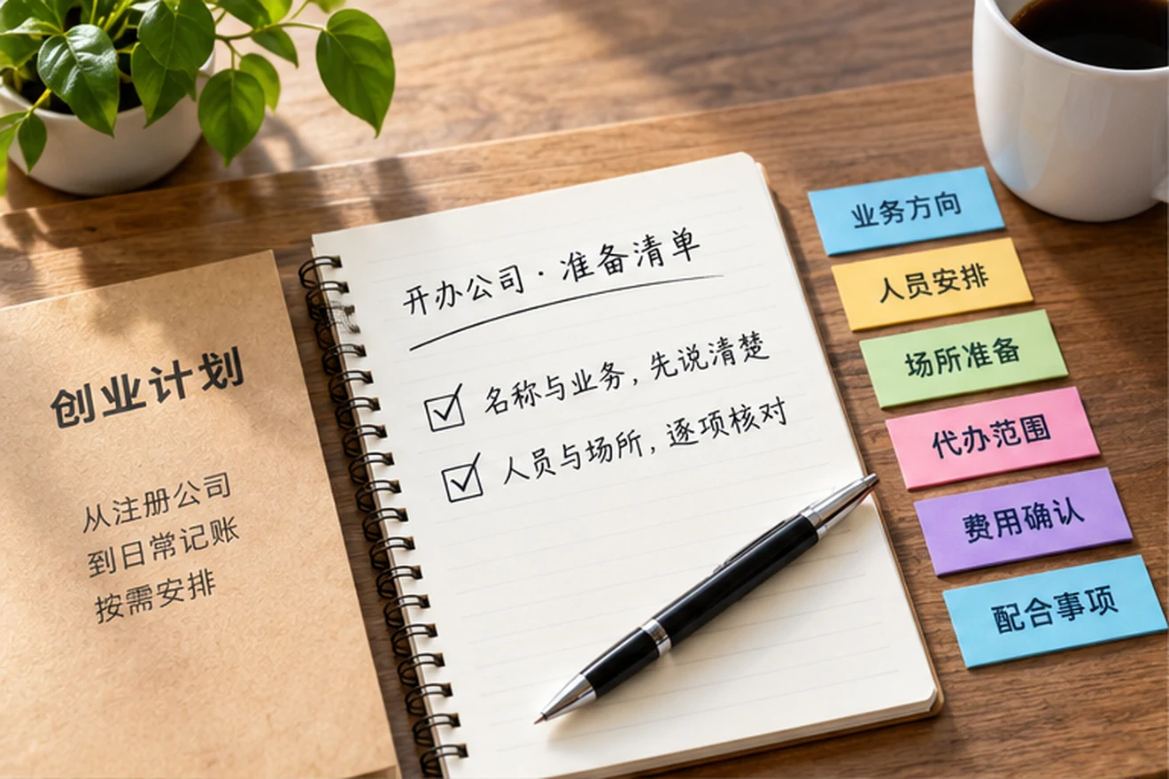 创业者一起整理开办计划的服务场景示意