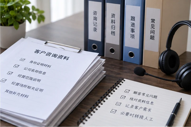 在线客服接待与咨询整理的服务场景示意