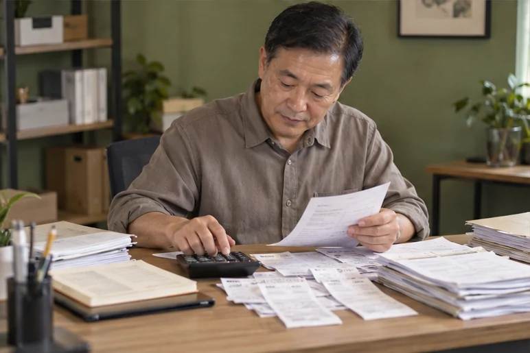 整理企业票据与日常账务资料的服务场景示意