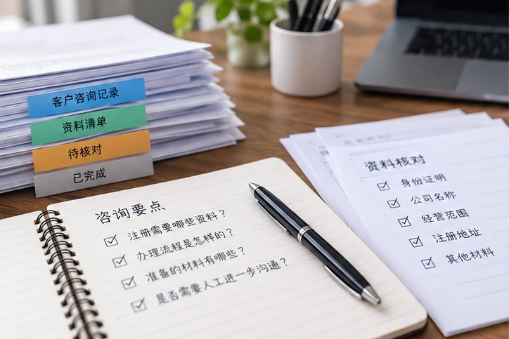 在线客服接待与咨询整理的服务场景示意