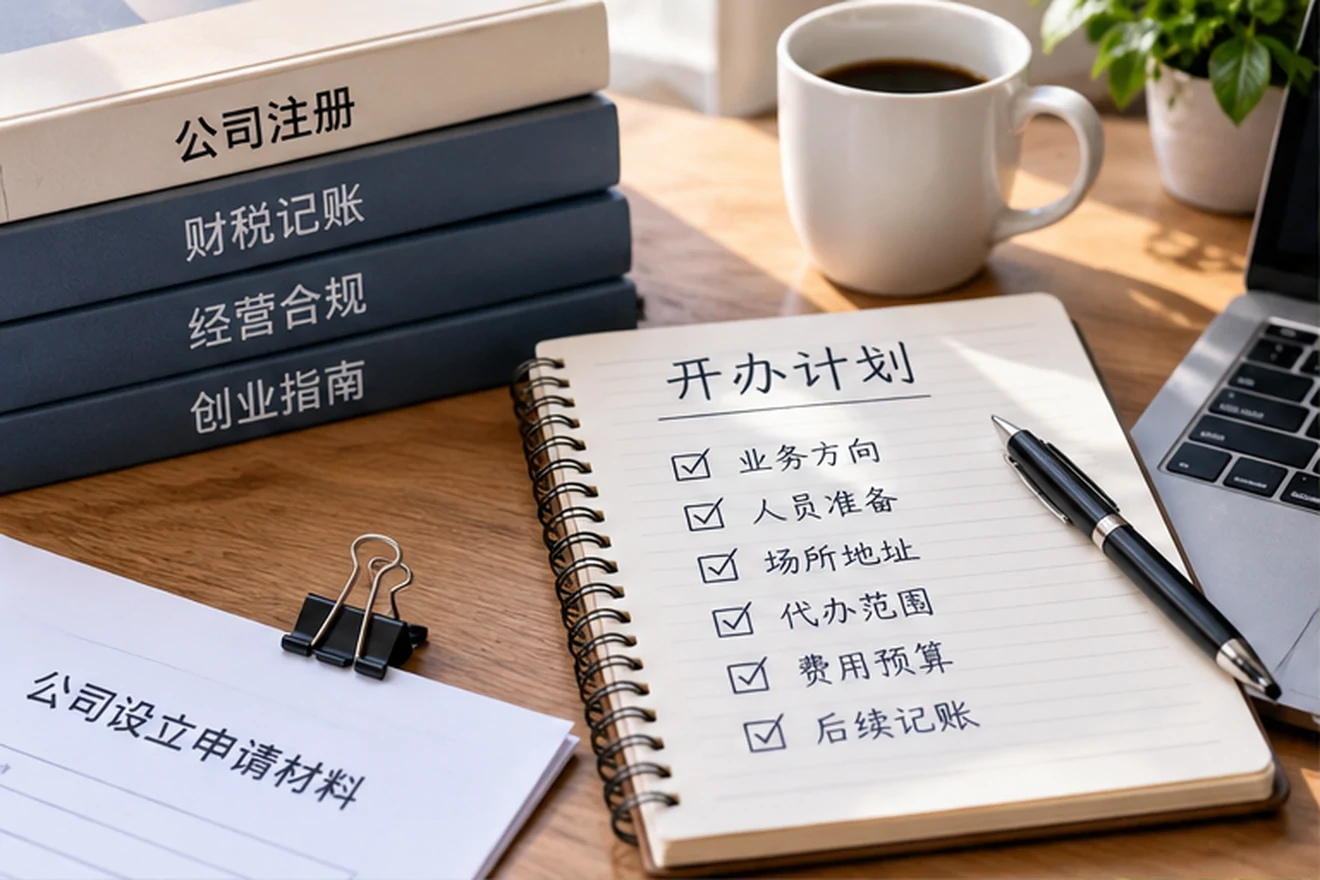 创业者一起整理开办计划的服务场景示意