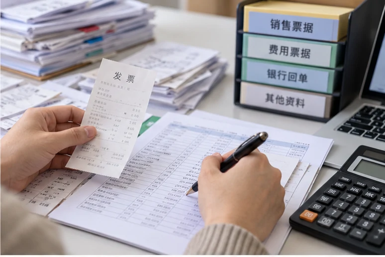 整理企业票据与日常账务资料的服务场景示意