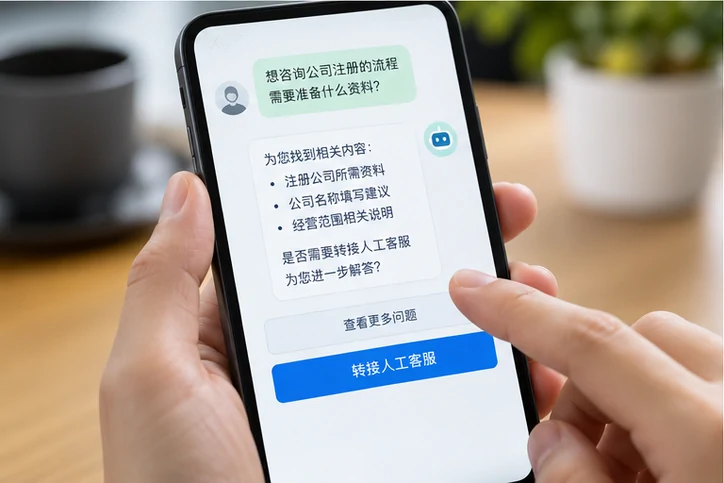 在线客服接待与咨询整理的服务场景示意